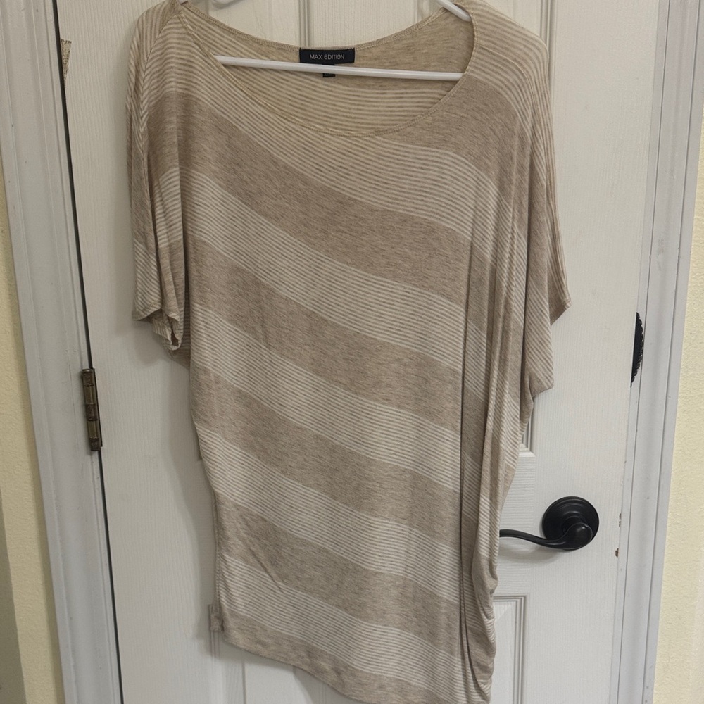 Max Edition Tan and Cream Striped Tunic